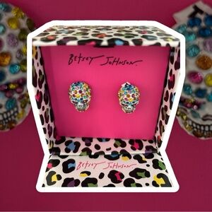 Betsey Johnson Multicolor Skull Earrings